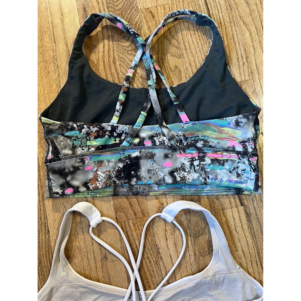 Lululemon Sports Bra Bundle Free to Be Serene White & Energy Longline Print 10 - Picture 7 of 8